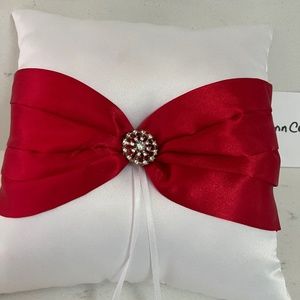 NEW red wedding Ring bearer Pillow, NEW Red Wedding ring holder pillow NEW wed